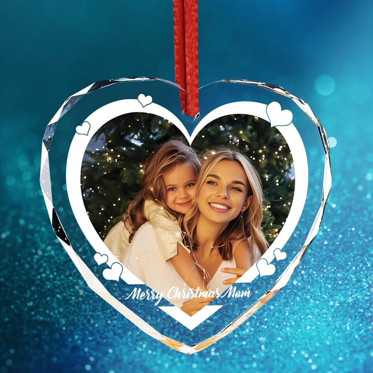 Personalized Crystal Christmas Ornaments with Photo,Custom Christmas Ornament,Personalized Christmas Ornaments ,Bridal Shower Gifts for Bride