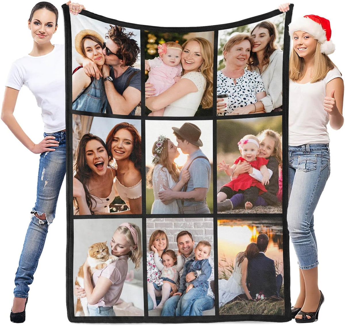 Custom Blanket with Photo, Personalized Blanket, Customized Photo Blankets, Customizable Picture Blankets, Anniversary Couple Gifts for Women Men Her Him, Mothers Day Blanket Gifts for Mom