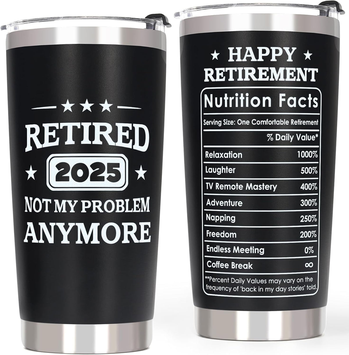 Retirement Gifts for Men 2025 - Best Funny Retirement Gifts for Teachers Coworkers Boss Doctors - Retired Gifts for Men, Humorous Happy Retirement Gifts, 20 Oz Retirement Coffee Tumbler Cup