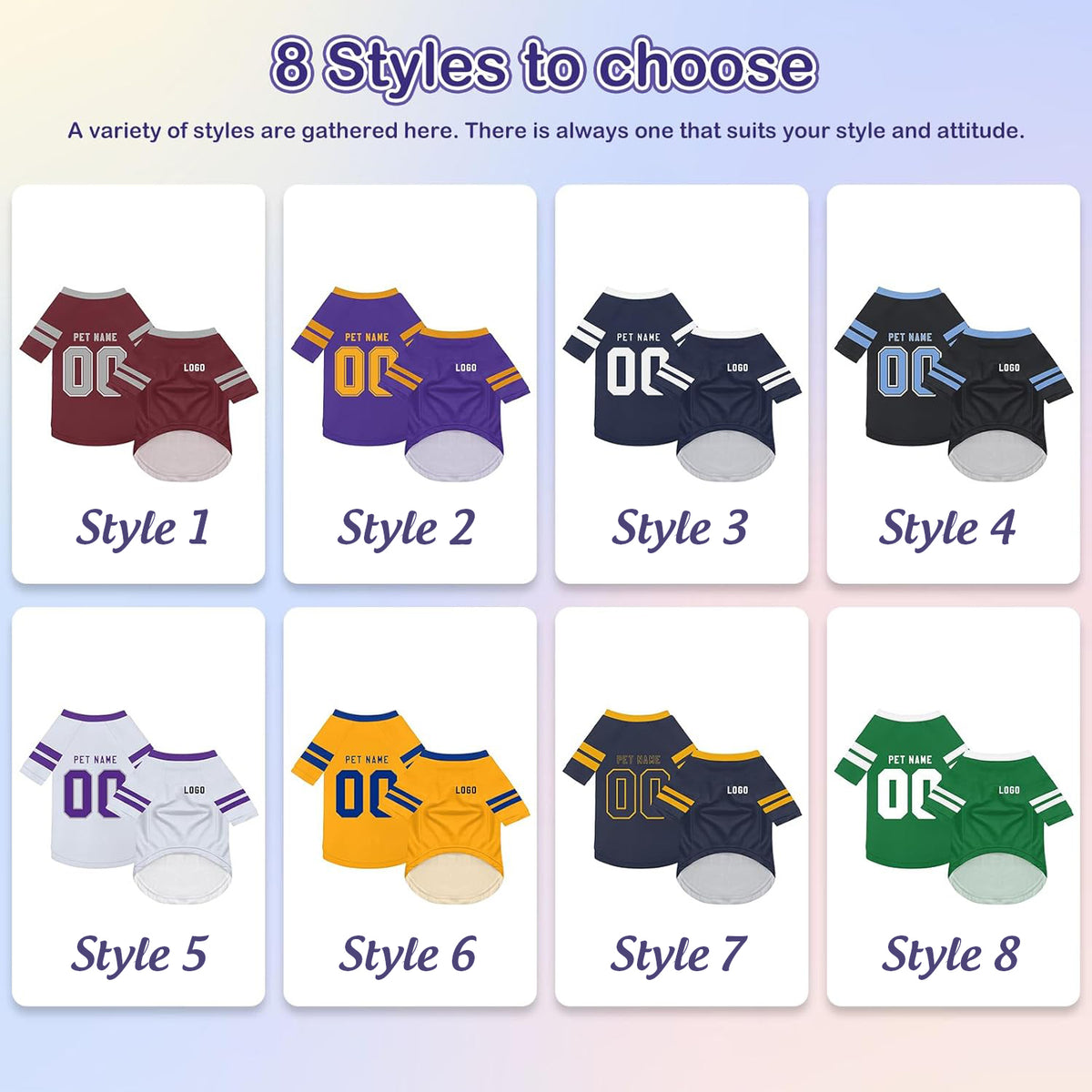 Personalized Dog Sweatshirts, Custom Jersey Shirts for Pets with Name/Number/Logo, Lightweight Pet Clothing for Small and Medium Dogs