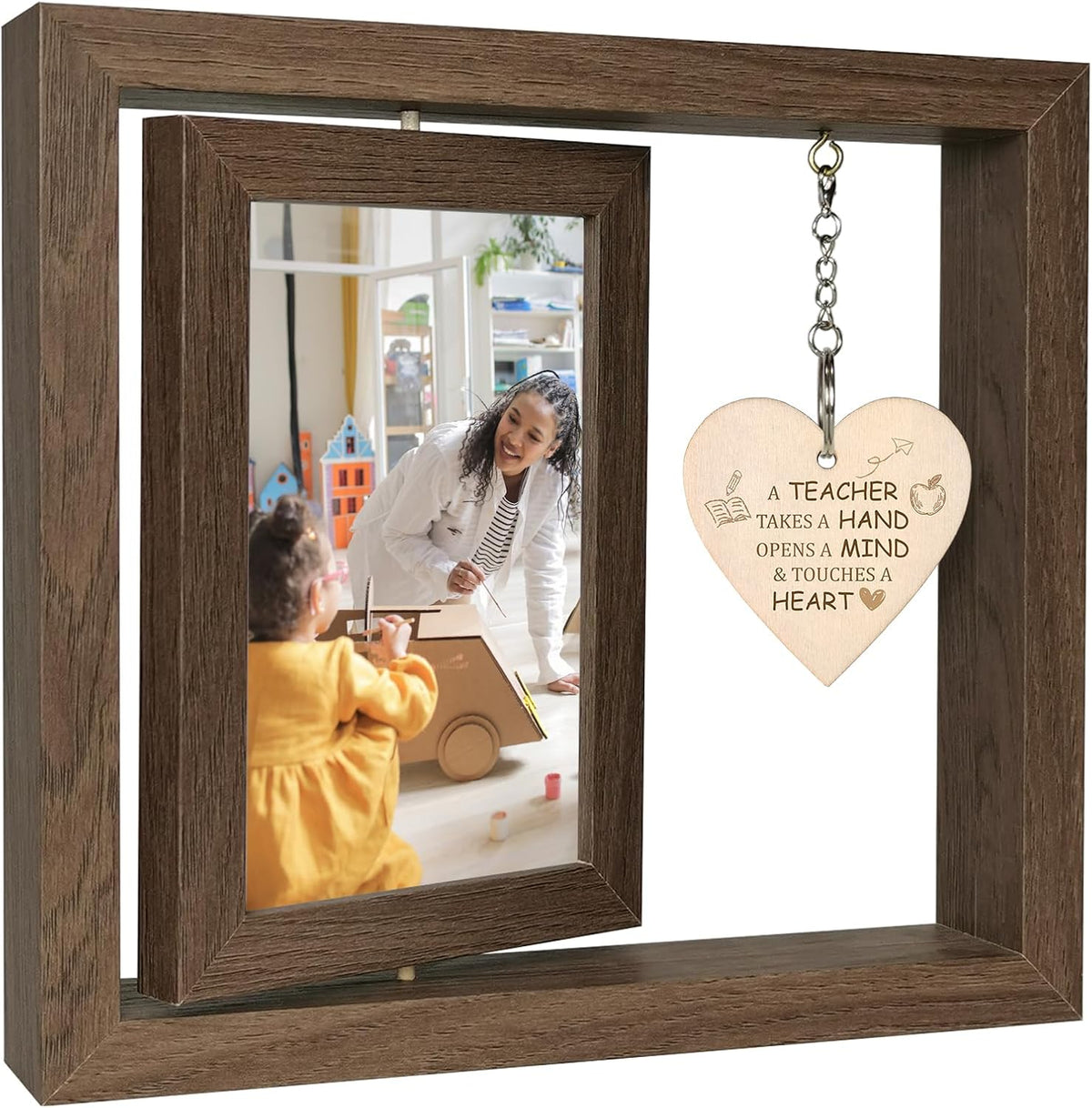 A Teacher Takes A Hand Opens A Mind & Touches A Heart Picture Frame Gift - Teacher Gifts for Women