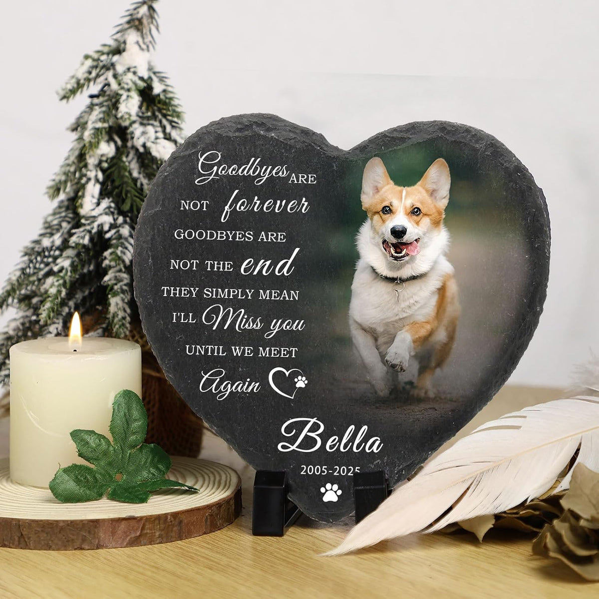 Dog Memorial Gifts for Loss of Dog Cat,Personalized Pet Memorial Stone with Photo Name,Custom Pet Remembrance Gifts,Cat Memorial Sympathy Gift,Dog Passing Away Gifts,Memorial Plaques for Dogs