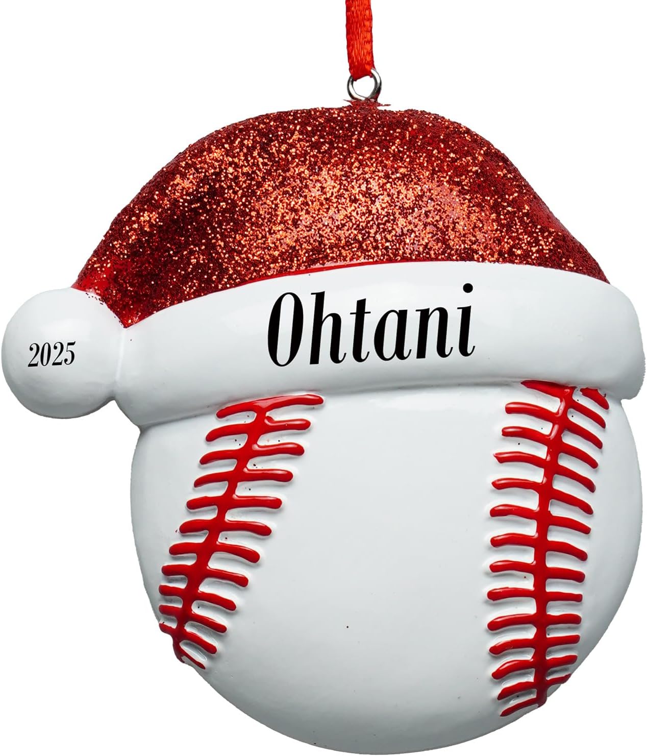 Baseball Christmas Ornaments 2025 Custom Hand-Painted Resin Sports Ornament with Name & Year, Christmas Decor Gift for Family, Kids & Baseball Fans