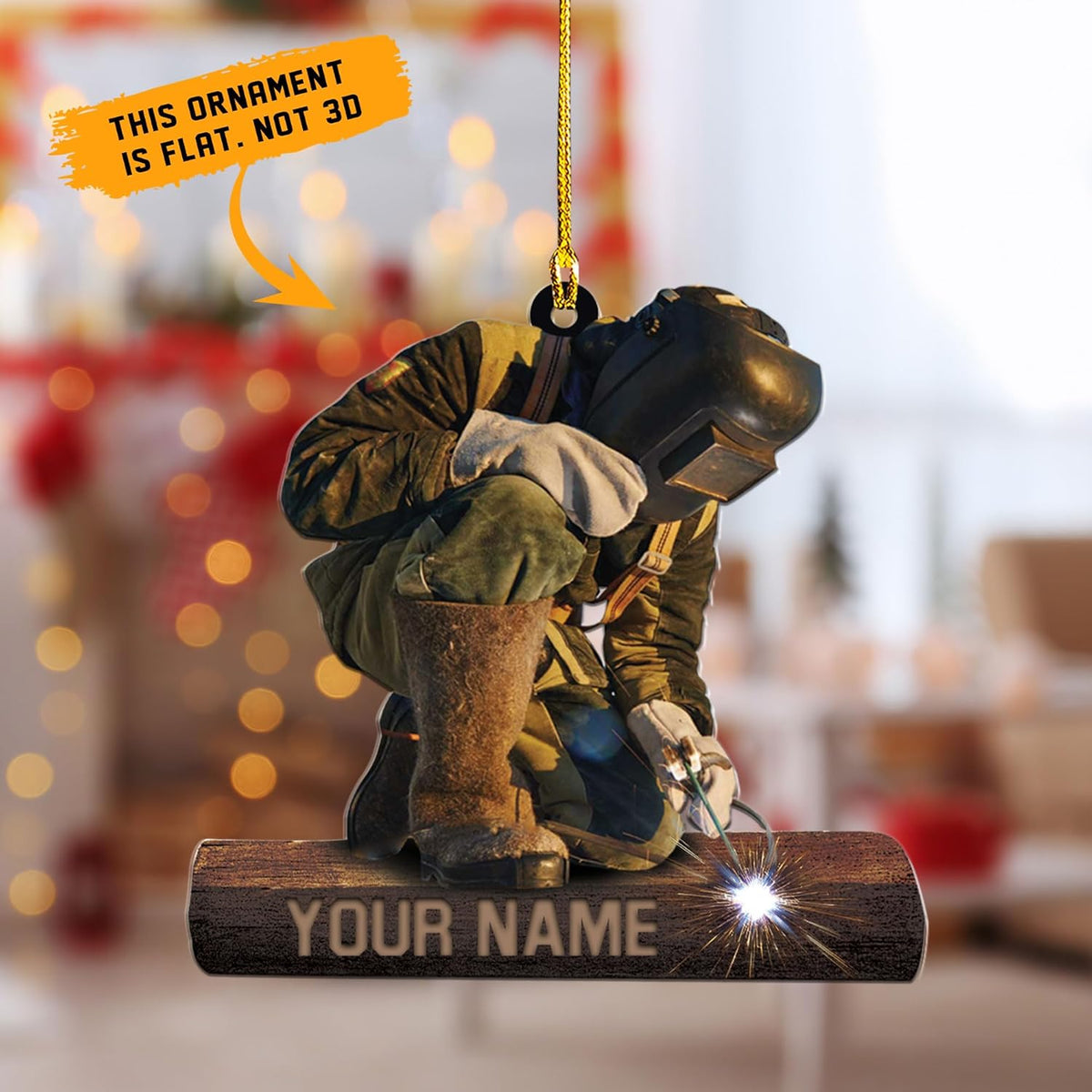 Custom Welder Ornaments, Two Sided Welding Plastic Ornament - Flat, Hanging Decorations For Christmas Gifts