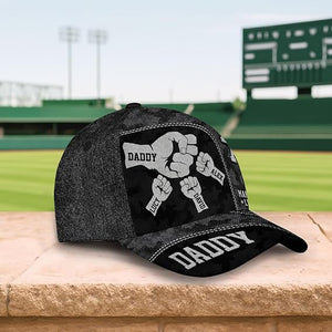 Best Dad Ever Customized Fathers Day Baseball Cap, Best Papa Ever Personalized Fist Bump Cap
