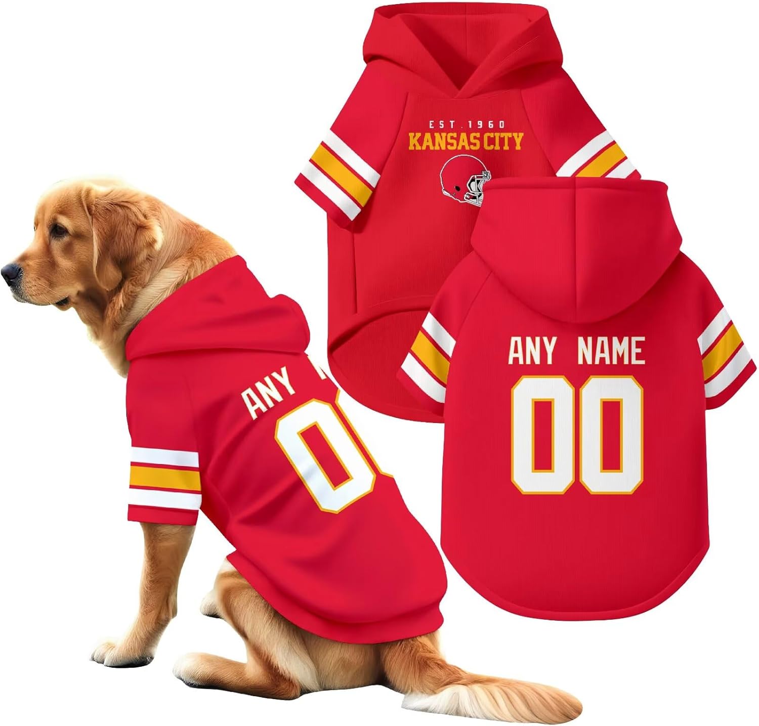 Kansas Dog Hoodie T-Shirt Pet Clothes Jersey Custom Name and Number Gifts