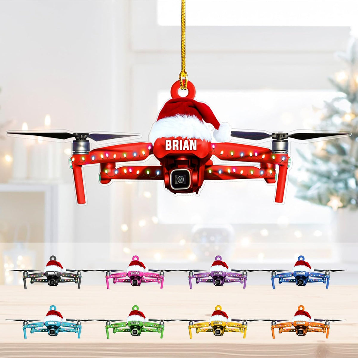 Personalized Delivery Drone Ornament Custom Christmas Tree Decoration, Holiday Keepsake Gift for Drone Pilots, Technology Enthusiasts, Engineers, Hobby Flyers, Friends, Families, Kids