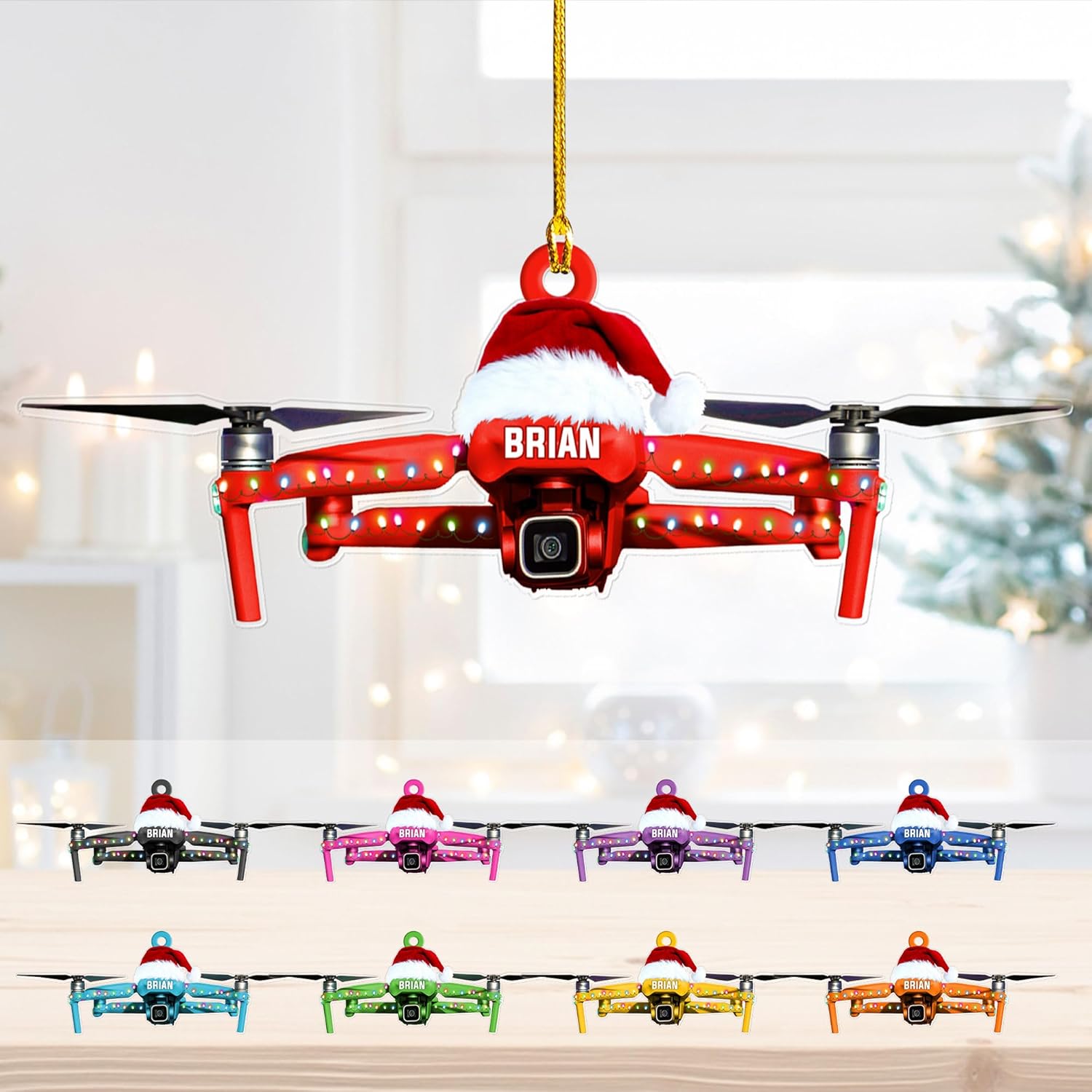 Personalized Delivery Drone Ornament Custom Christmas Tree Decoration, Holiday Keepsake Gift for Drone Pilots, Technology Enthusiasts, Engineers, Hobby Flyers, Friends, Families, Kids