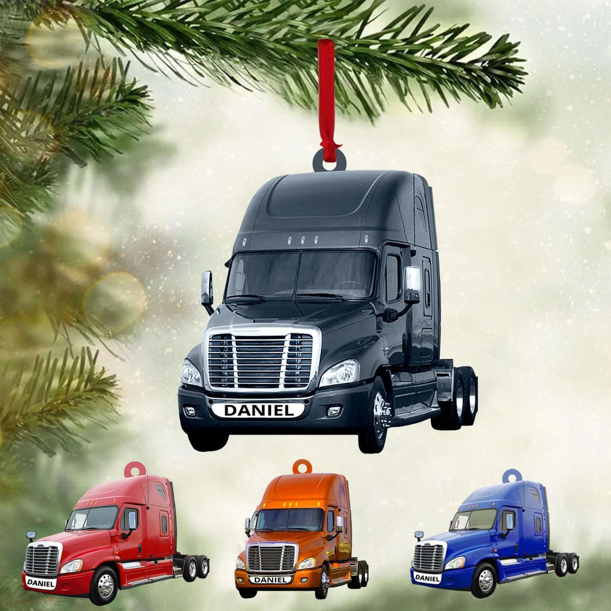 Personalized Truck Ornament for Christmas Tree Acrylic for Xmas Tree Decor Customized Hanging Gifts