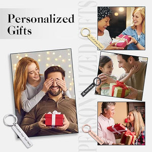 Customized Double Sided Keychain - Personalized Engraved Text/Number/Name Keychain, Custom Key chain Gift for Boyfriend