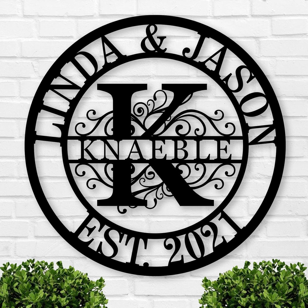 Personalized Family Name Sign Custom Last Name Metal Sign Personalized wedding gifts Monogram gifts Wall Decor Split Letter Name Metal anniversary wedding Signs