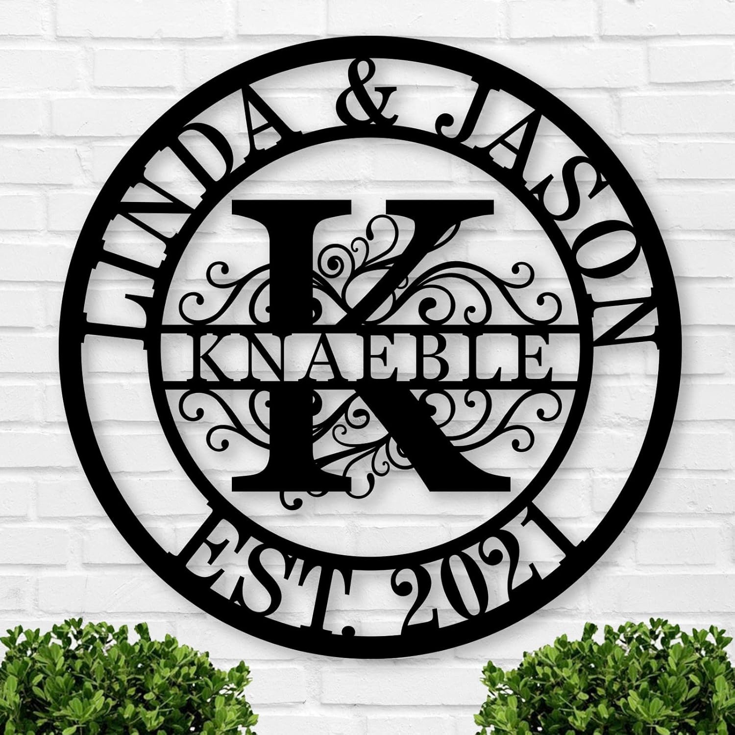 Personalized Family Name Sign Custom Last Name Metal Sign Personalized wedding gifts Monogram gifts Wall Decor Split Letter Name Metal anniversary wedding Signs