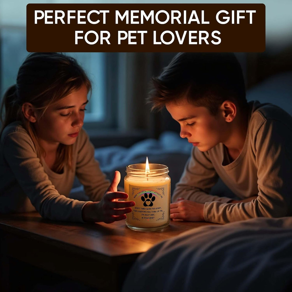 Memorial Gifts for Loss of Dog, Pet Loss Gifts, Sympathy Candle for Cats Dog Passing Away, Rainbow Bridge, Bereavement Remembrance Grief Condolence for Pet Lovers