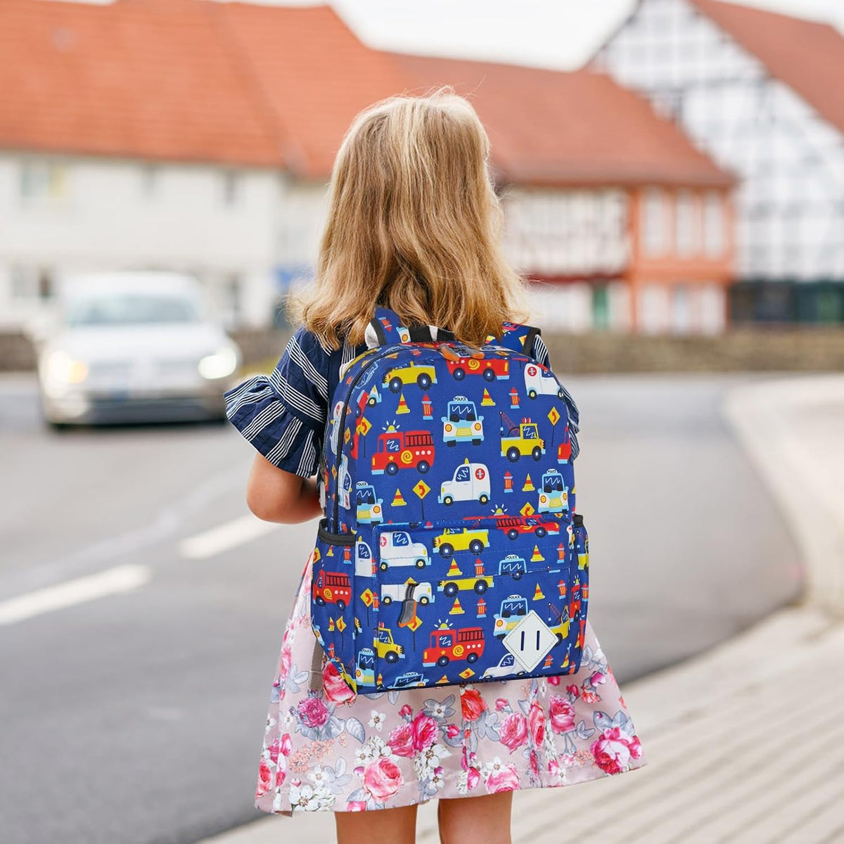 Little Kids Backpack for Girls Boys, Preschool Kindergarten Backpack Cute Car Patterns School Bag