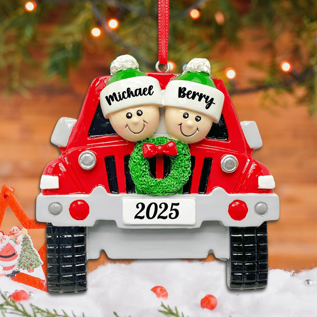 Personalized Christmas Ornaments 2025 Family of 2-6 Names Christmas Ornaments Custom Christmas Ornaments for Family, Parents, Friends, Xmas Tree Decoration, Gift