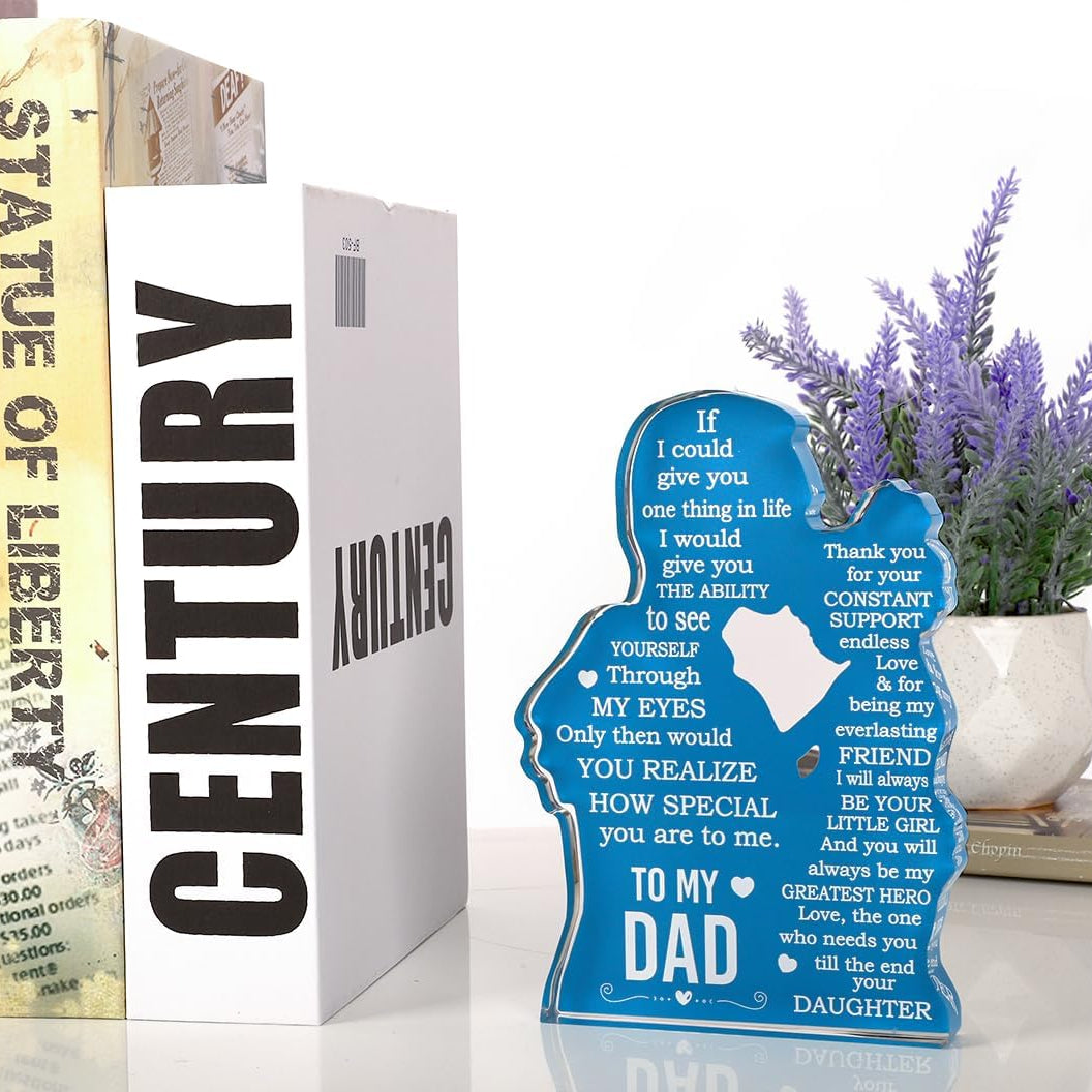 Cool Gifts for Dad from Daughter Christmas Gifts for Dad Birthday Present Ideas for Father Daddy New Dad Bonus Dad Stepdad Best Dad Ever Gifts Father's Day Gifts Dad Desk Decor Acrylic Plaque Sign