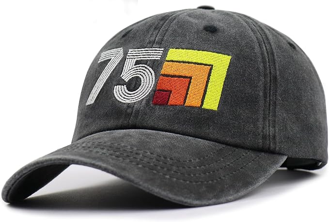 40th 50th 60th 70th 80th 90th Hats for Men Women,Vintage Adjustable Cotton Embroidered Baseball Cap