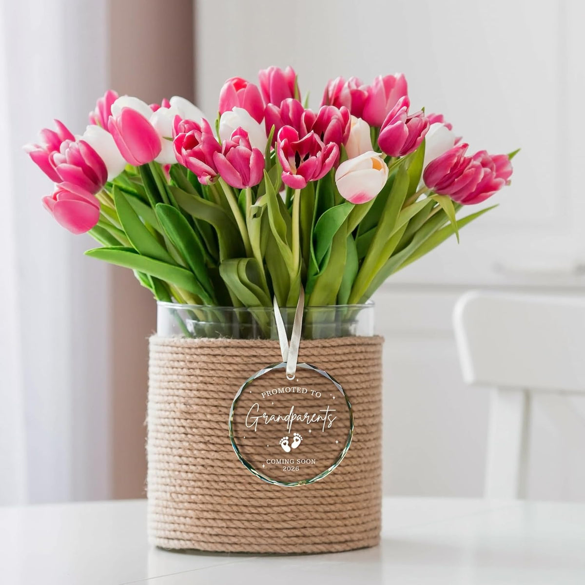 Grandparents Gifts - First Time Grandparents Gifts for Grandma, Grandpa - Baby Pregnancy Announcement Ornament for New Grandma - Grandpa to Be Ornaments - Glass Hanging Ornament