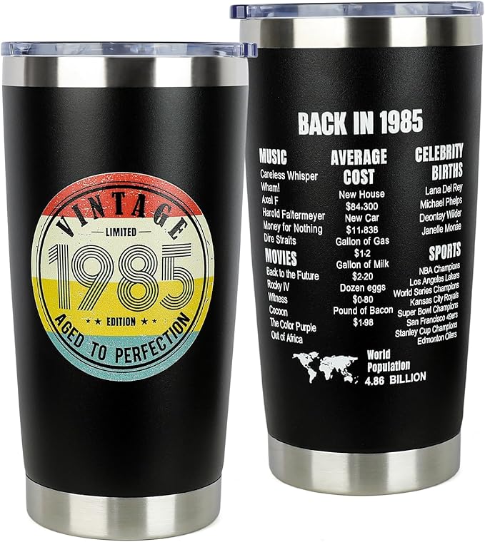 50th Birthday Gifts for Women Men - 1975 50th Birthday Decorations Gifts Ideas for Her Him - 50 Year Old Birthday Gift for Men Women Turning 50 Gift Ideas - Stainless Steel Tumbler