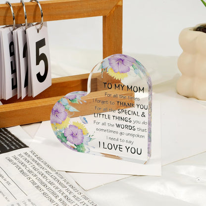 Mother's Day Gifts for Mom from Daughter Son, Mom Gifts, Mom Birthday Gifts, Presents for Mom, Mom Day Gift Ideas Acrylic Desk Decor, Mom Gifts for Christmas Thanksgiving Valentines Cool Gifts for Mom
