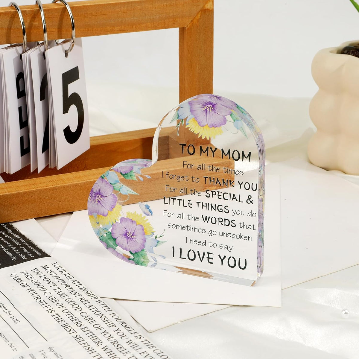 Mother's Day Gifts for Mom from Daughter Son, Mom Gifts, Mom Birthday Gifts, Presents for Mom, Mom Day Gift Ideas Acrylic Desk Decor, Mom Gifts for Christmas Thanksgiving Valentines Cool Gifts for Mom