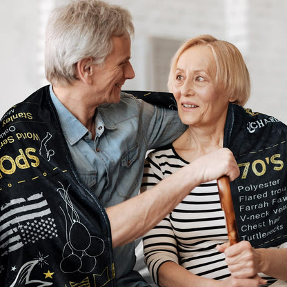 50th Anniversary Wedding Blanket Gifts Gift for 50th Wedding Anniversary Golden 50 Years of Marriage Gifts for Couple Wife Husband Dad Mom Parents Back in 1975 Blanket