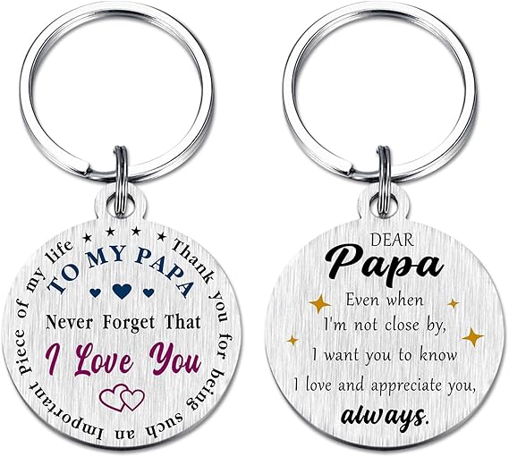 Never Forget That I Love You Gifts for Dad For Papa Father's Day Keychain - Father's Day Gift Dad Papa Birthday Gift Thanksgiving Easter Christmas Wedding from Child Grandchild