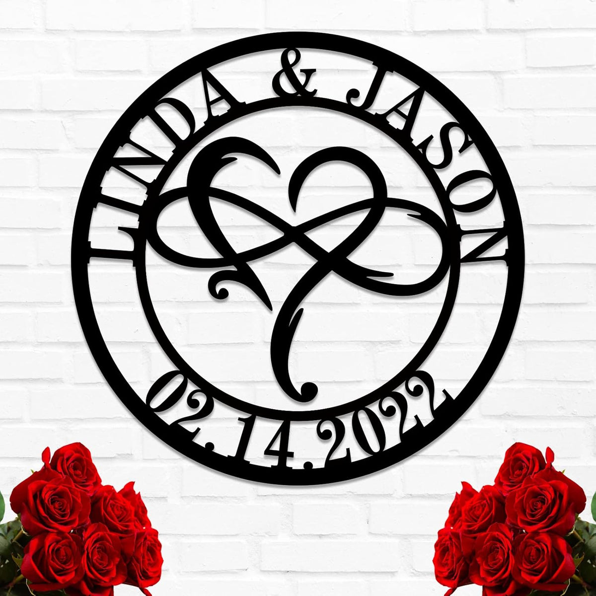 Infinity Heart Sign Personalized Metal Name Custom Mother Day Newlywed Engaged Gifts HousewarmingGifts Wall Decor