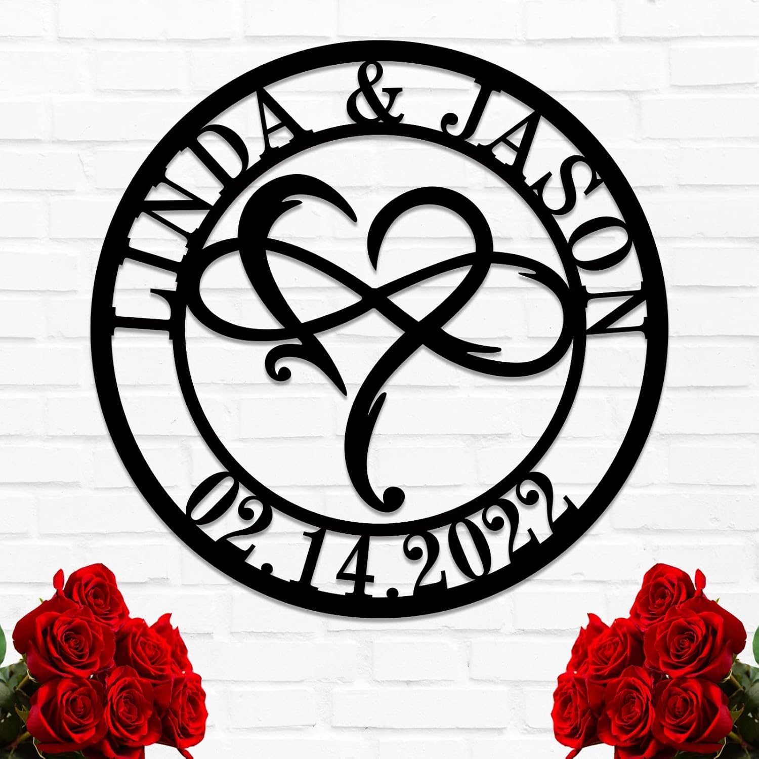 Infinity Heart Sign Personalized Metal Name Custom Mother Day Newlywed Engaged Gifts HousewarmingGifts Wall Decor