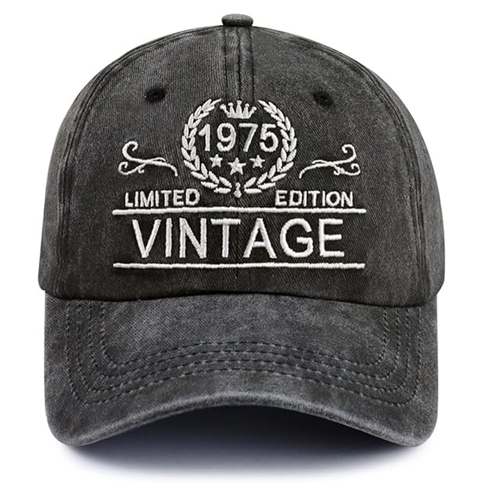 Custom 60th Birthday Gift Vintage 30th 40th 50th 60th 70th 80th 90th Hats for Men Women, Adjustable Embroidered Birthday Baseball Cap