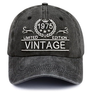 Custom Birthday Gift Vintage 30th 40th 50th 60th 70th 80th 90th Hats for Men Women, Adjustable Embroidered Birthday Baseball Cap