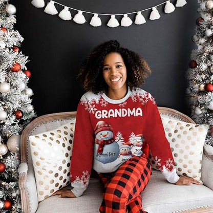 Personalized Christmas Sweatshirt Custom All-Over-Print for Men, Women, and Family, Perfect for Holiday Gifting
