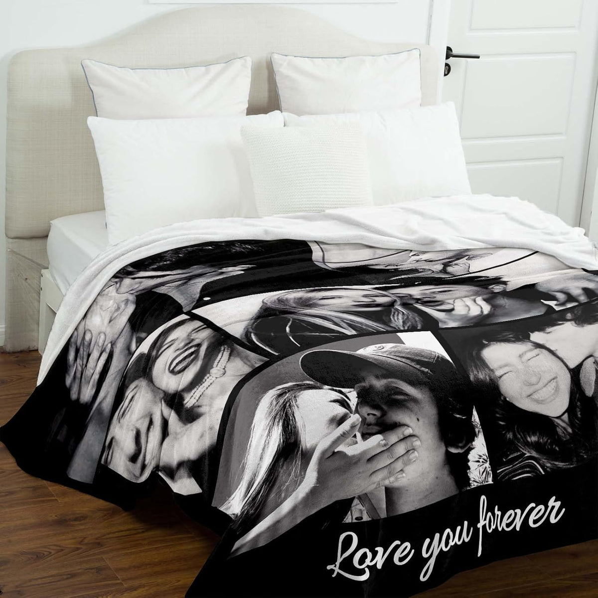 Couple Gifts Custom Blanket with Photos Personalized Flannel Throw Blankets Gifts for Boyfriend Girlfriend Customized Blanket Personalized for Wife