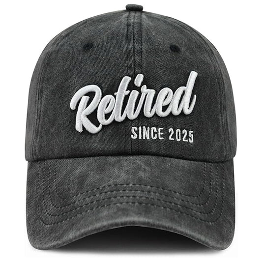 Retired Since 2025 Hat for Men Women Retirees, Funny Adjustable Cotton Embroidered Retirement Baseball Cap