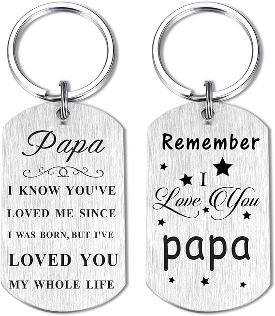 Papa Gifts for Men, Remember I Love You Papa Present, Personalized Fathers Day Birthday Gift from Granddaughter Grandson