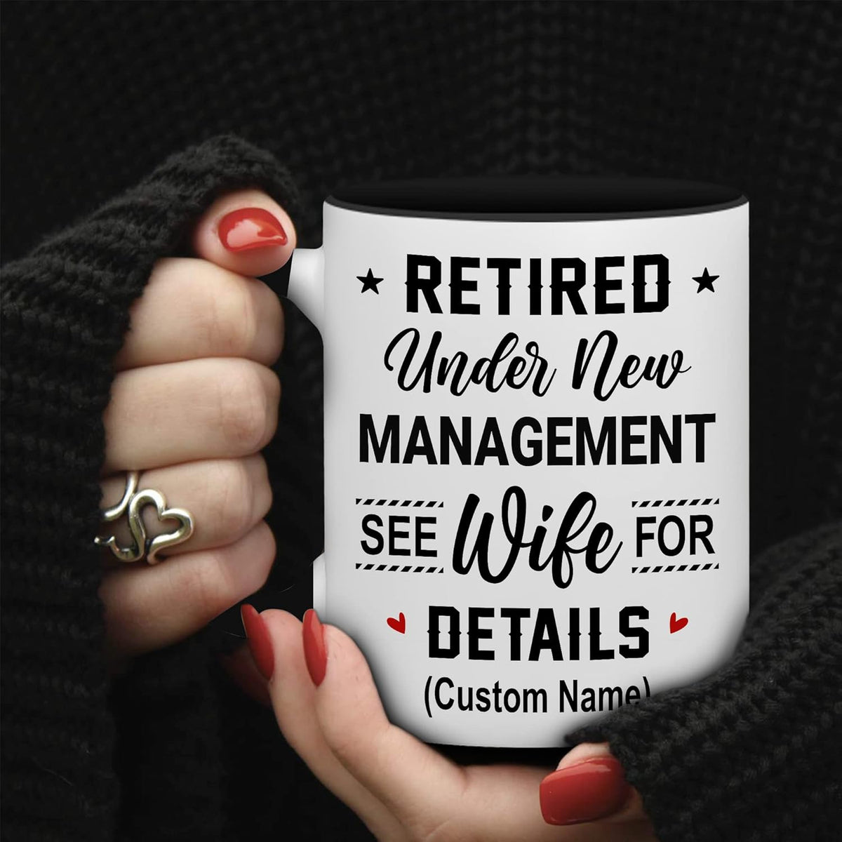 Personalized Retirement Mug, Retired Under New Management See Spouse For Details Mug, Quitter, Retirement Gifts, Retired Gifts, Husband, Dad, Boyfriend, Men, Women, Woman Christmas Fathers day