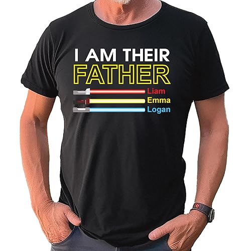 Personalized I am Your Their Father Shirt, Dad Christmas Gift, Custom Stars Shirt for Daddy, Tshirt Gifts for Dad Papa Husband from Daughters Son Wife, Fathers Day & Birthday Present for Dad