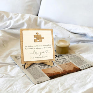 Missing Piece I Love You Sign | Valentine's Day Romantic Gifts for Girlfriend, Boyfriend, Anniversary Sentimental Gifts for Couple Fiance Wife Husband Women Men, Home Office Decor Ideas for Him or Her