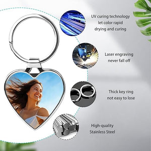 Custom Keychain with Picture Personalized Engraving Photo Text Keychains Customized Key Chain for Men Boyfriend Lovers