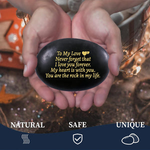 Anniversary Wedding Gifts for Him Her Boyfriend Girlfriend Husband Wife, Unique Engraved Rock Gifts with Romantic Words