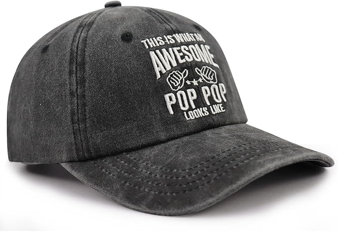 This is What an Awesome Pop Pop Uncle Pappy Hat, Adjustable Personalized Embroidered Father Day Dad Grandpa Papa Baseball Cap