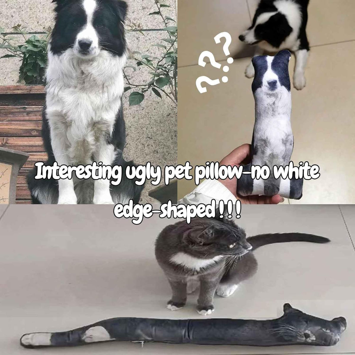 Customized Ugly Pet Pillows, DIY Abstract Personalized Custom Pet Pillow, Funny Cute Custom Cat Dog Pillow, Custom Stuffed Animals of Your Pet, Funny Gifts for Friends