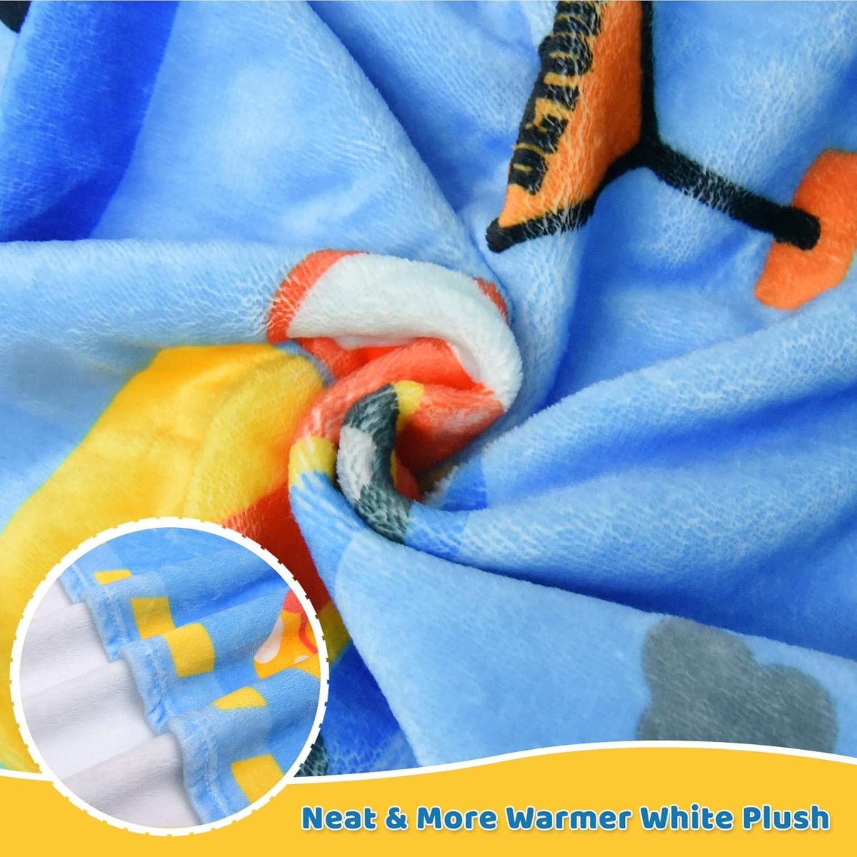 Construction Toddler Blanket for Boys Girls Lightweight Baby Kids Blanket Cute Soft Small Truck Car Blankets Comfy Fleece Flannel Plush Blue Throw Blankets Gifts