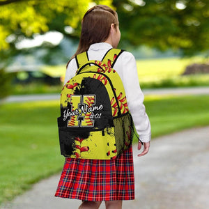 Boys Backpack Personalized Softball Backpacks with Name for Boys Custom Kids Bookbag Back to School Gifts for Primary Middle High Senior School College