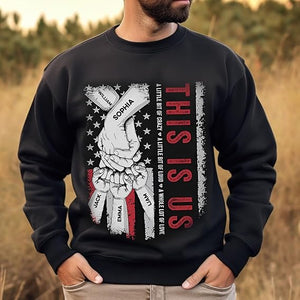 This is Us Personalized Dad Shirts Custom Dad Mom Shirt with Kids Names Family Gift Couple Gift Birthday Fathers Day Shirt for Daddy Mommy