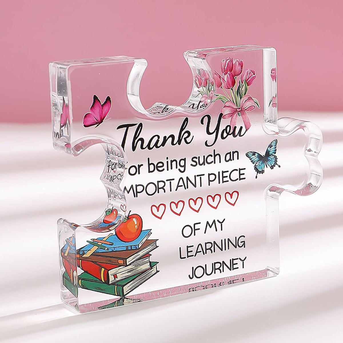 Teacher Appreciation Gifts - Heart-shaped Crystal Paperweight - Gratitude Gift for Teachers and Mentors - Thank You Keepsake for Learning Journey,