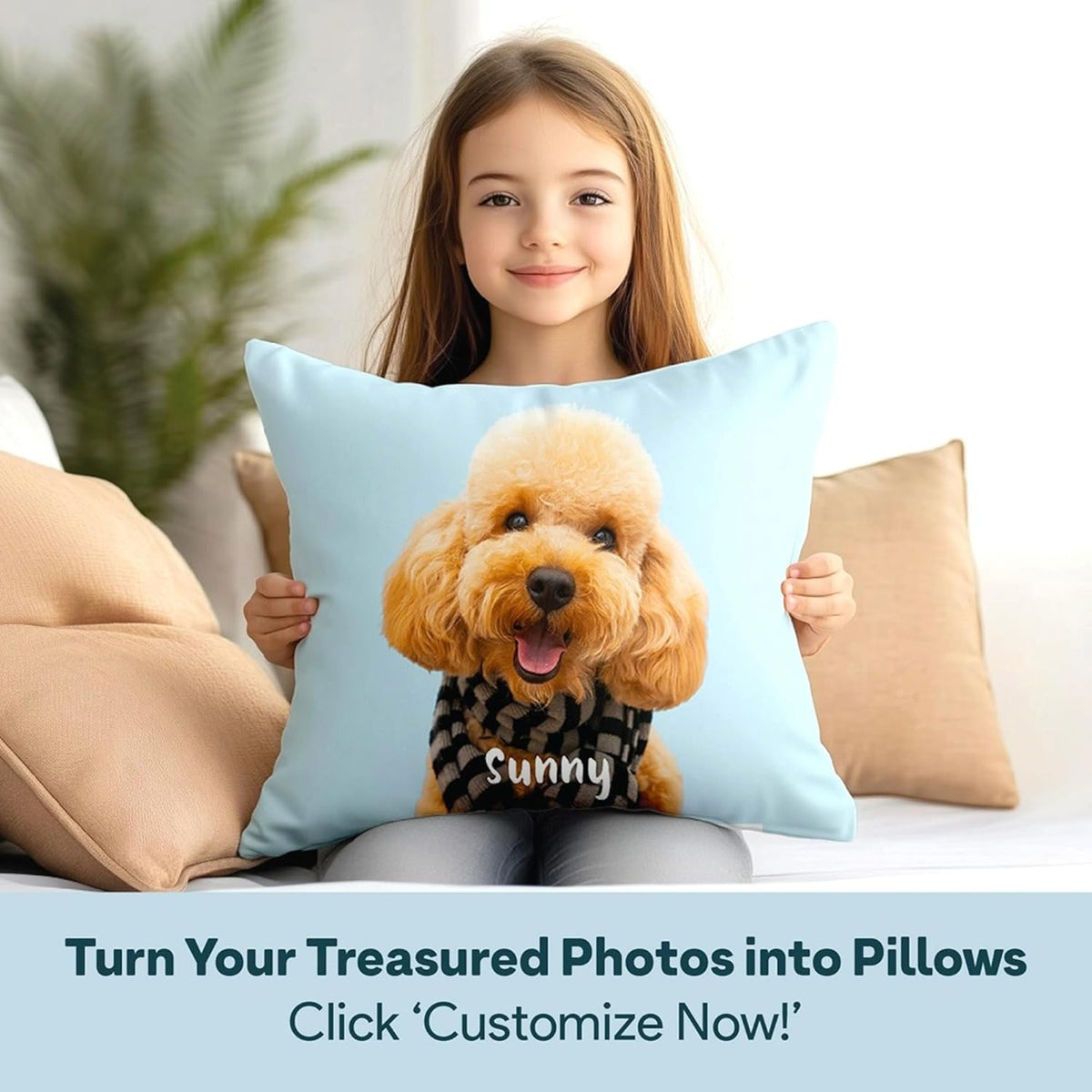 Custom Pillow- Personalized Pillows with Pictures or Text - Throw Pillow - Personalized Gift - Grandparent & Couples Gifts - Pet Pillow - Kids Pillows