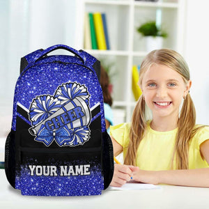 Custom Cheer Backpack, Cheerleader Backpacks Gifts for Girls - Pink Glitter Durable Kids Book Bag for Cheerleading Elementary