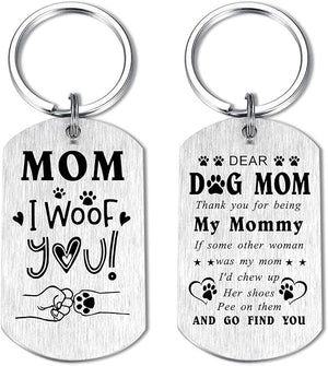 Dog Mom Gifts for Women - Mothers Day Gift from Dog - Fur Mom Keychain
