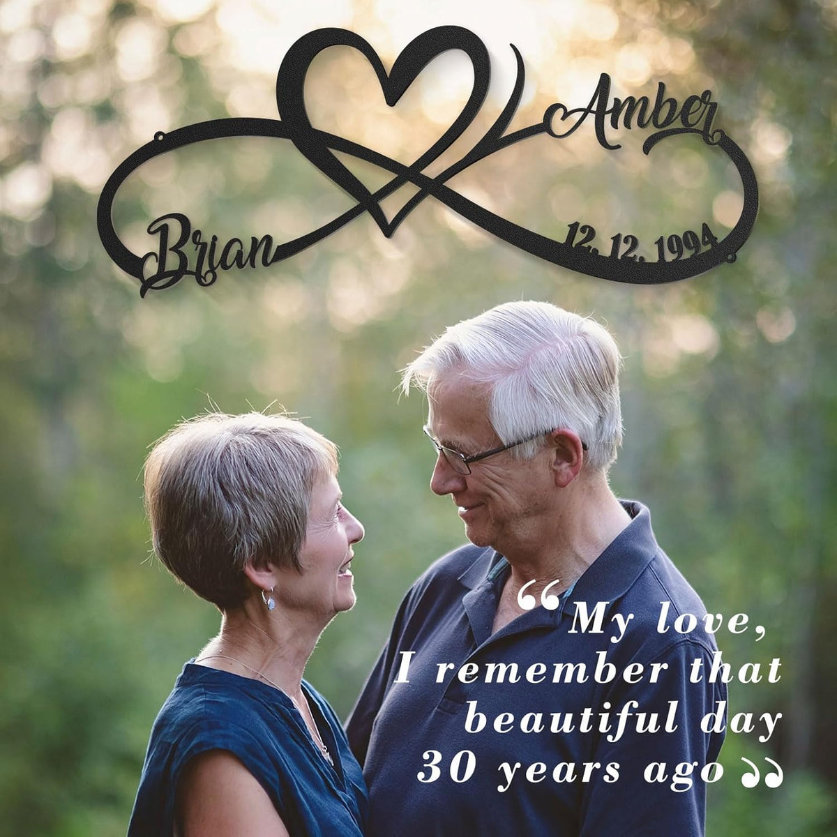 Personalized Anniversary Wedding Gifts for Couples 2025, Customized Metal Infinity Signs with Names & Date, Love Heart Unique Wall Art for Newlyweds Valentines